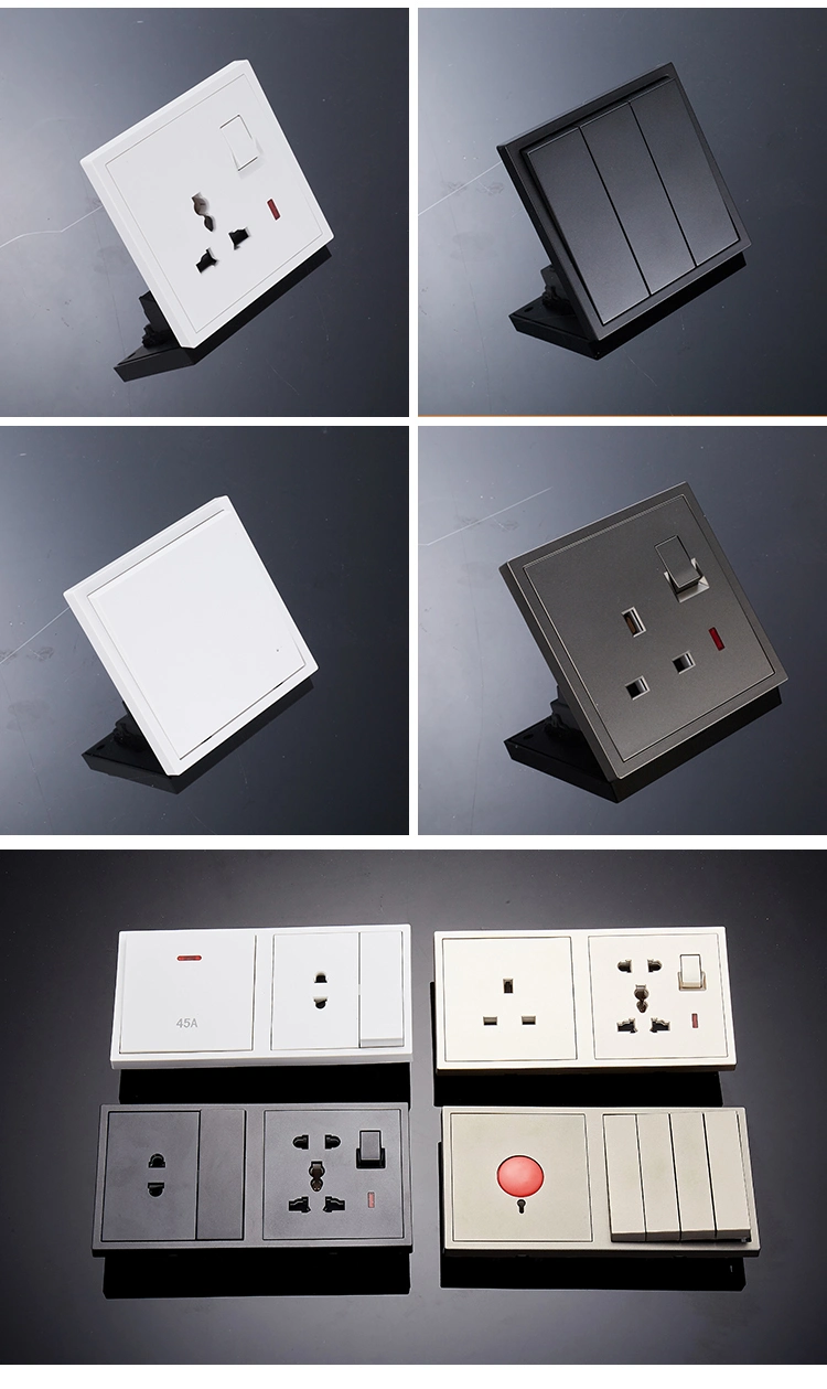 UK Wall Light Switch 1 Gang 1 Way with 3 Pole Socketfor Home Automation