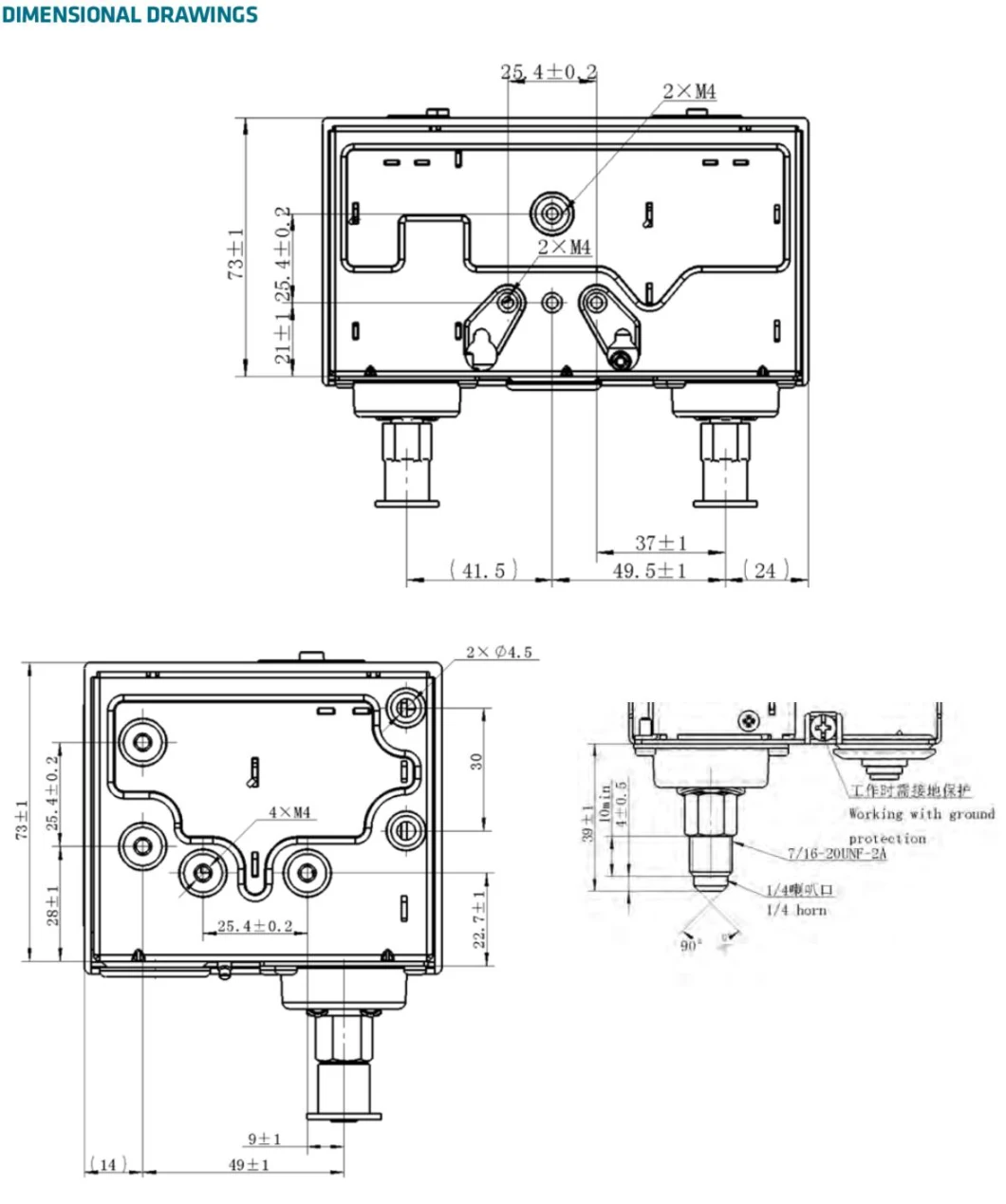 China Sanhua PS01/50/15 Series Pressure Controllers/Switch for Refrigeration and Air Conditioning Systems