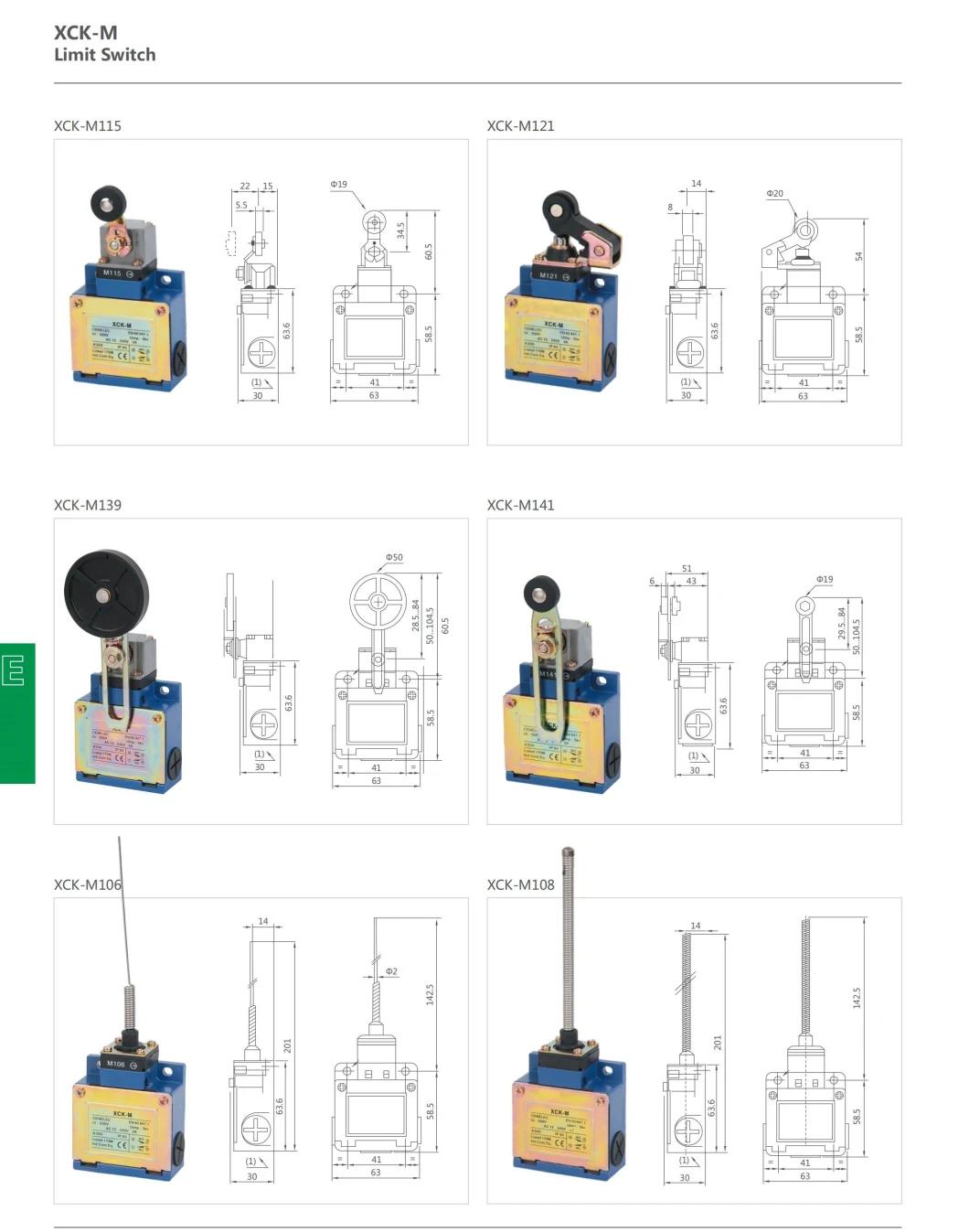 Xck-M110 Series Metal Head Directacting 250V Limit Switch