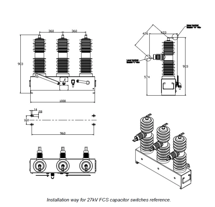 15/27/38kv Magnetic Actuator Vacuum Capacitor Switch