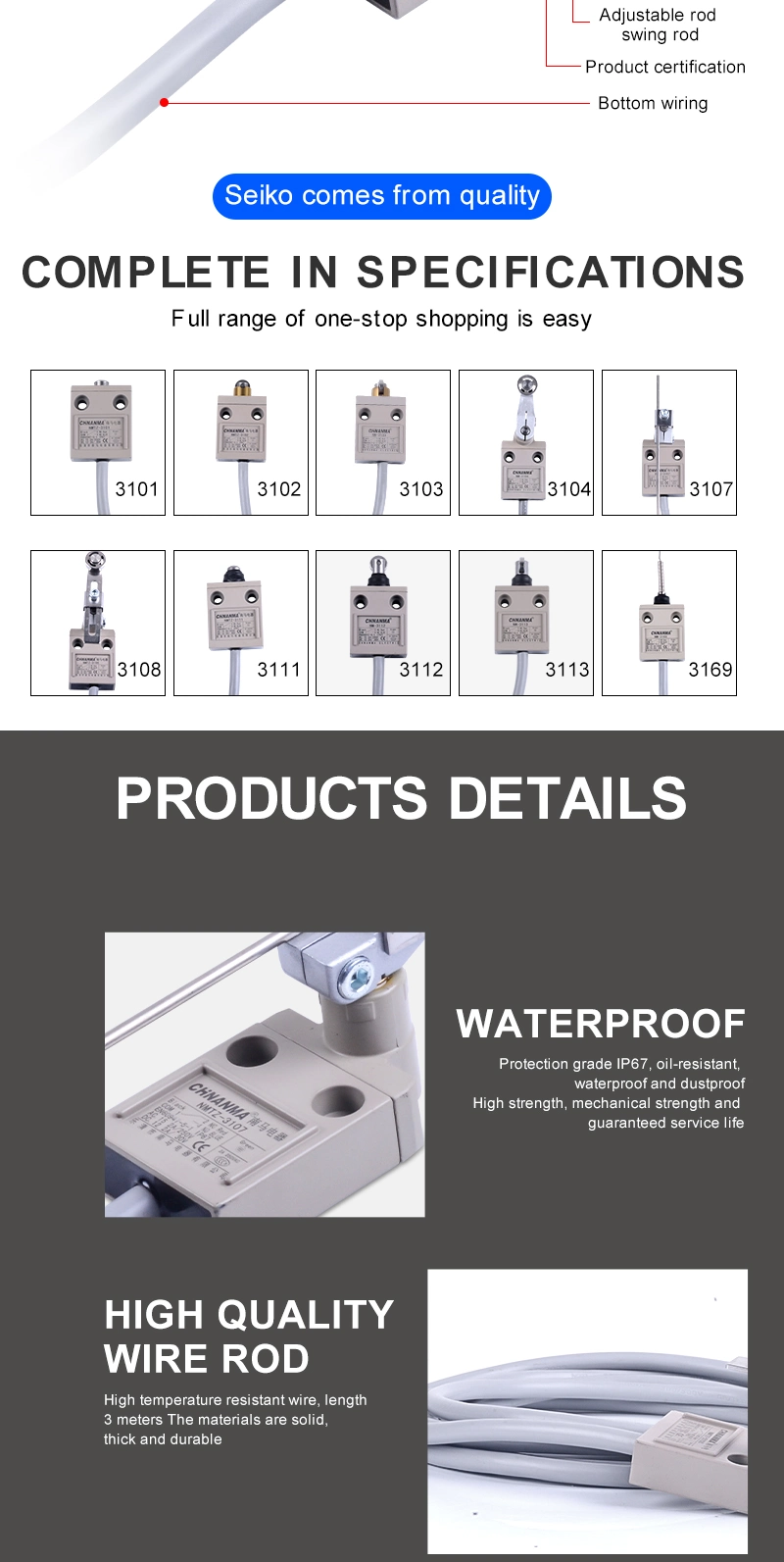 Tz3 Series Oil Resistance Limit Switch